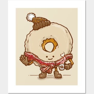 Bacon Scarf Maple Donut Posters and Art